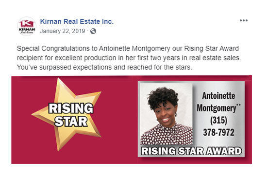 Antoinette Montgomery Award Real Estate Rising Star